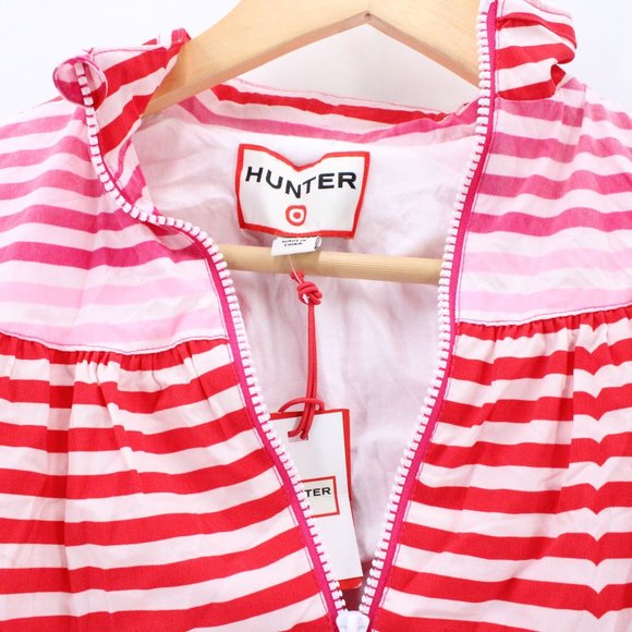Hunter For Target Girls Striped Half-Zip Hooded Jacket Windbreaker S 6/6X NWT - Picture 5 of 10
